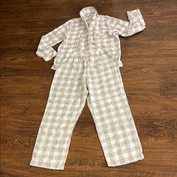 Charter Club Cozy Cotton Women’s Pajamas in Gray Checkered Pattern, Sz PS - Picture 1 of 8